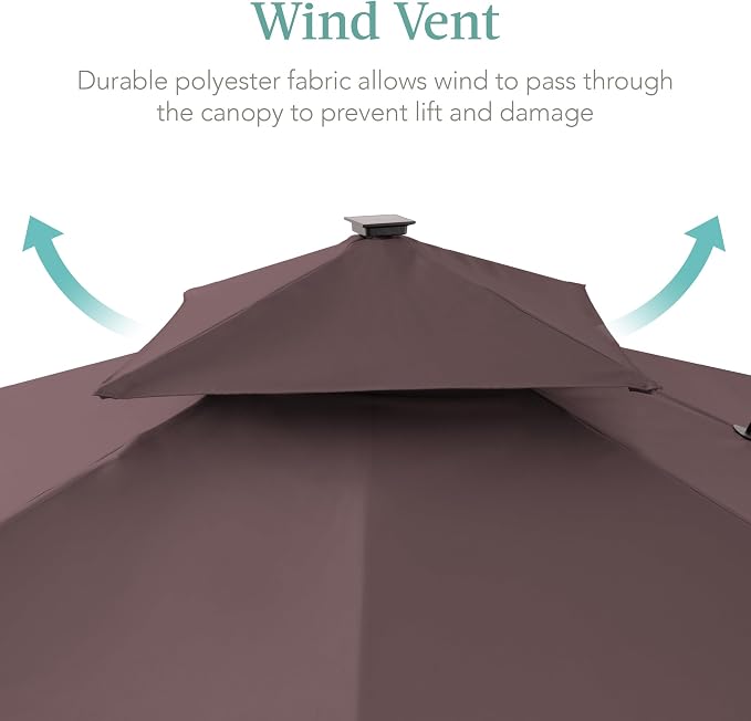Best Choice Products 10x10ft Cantilever Patio Umbrella w/Base Included - Image 6