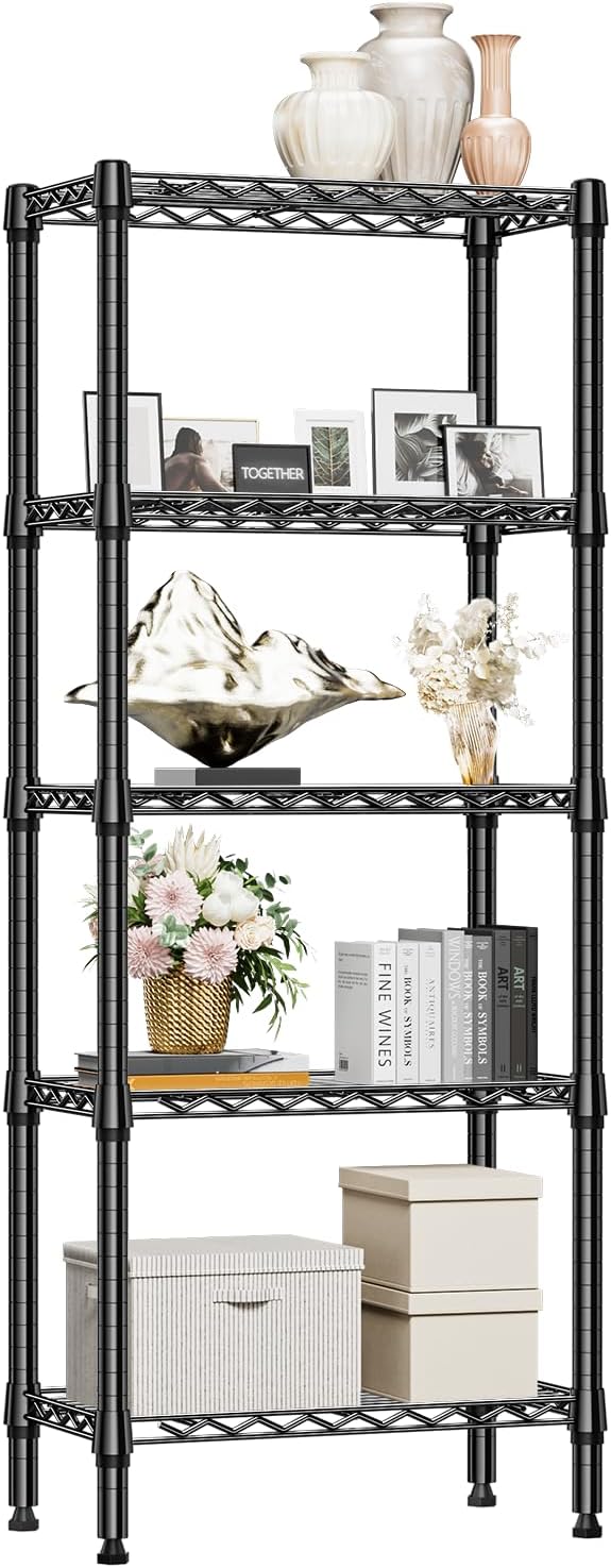 M MZG 1250 lbs 5 Tier Shelf Metal Storage Shelves Wire Rack Closet Organizers - Image 8