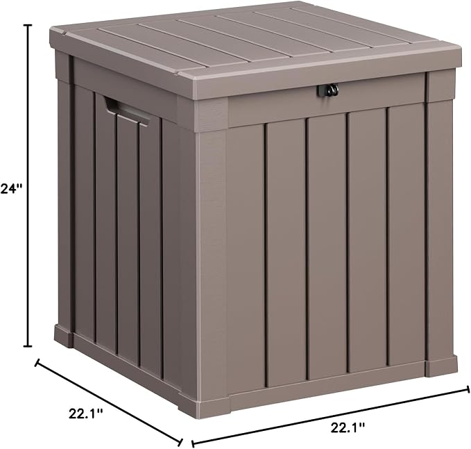 PatioZen 50 Gallon Resin Deck Box, Lockable Patio Outdoor Storage Box - Image 7