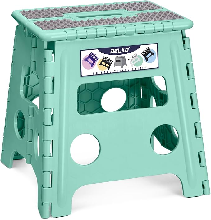 Delxo Folding Step Stool 13 Inch, 300 Lbs Step Stool by Delxo