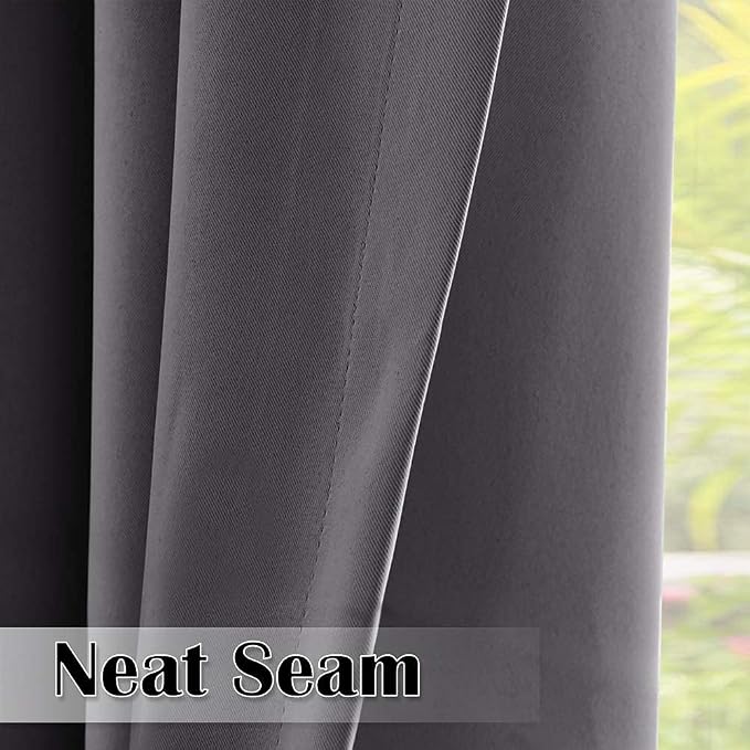 Extra Wide Outdoor Curtains W70 x L84 Inch Grey, 1 Panel | Outdoor Patio - Image 4