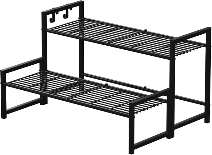 2-Tier Metal Plant Stand, Stackable Heavy Duty Flower Rack | 2-tier tall design by Garden4you