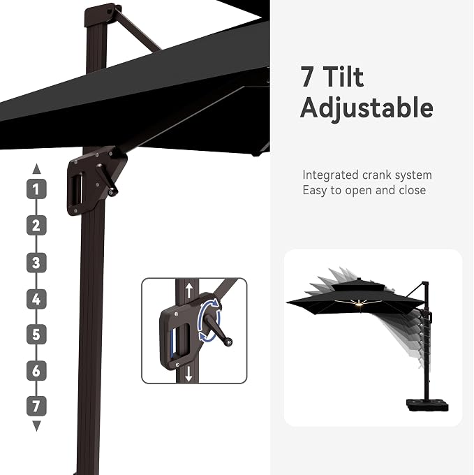 10' X 13' Cantilever Patio Outdoor Umbrella - Image 4
