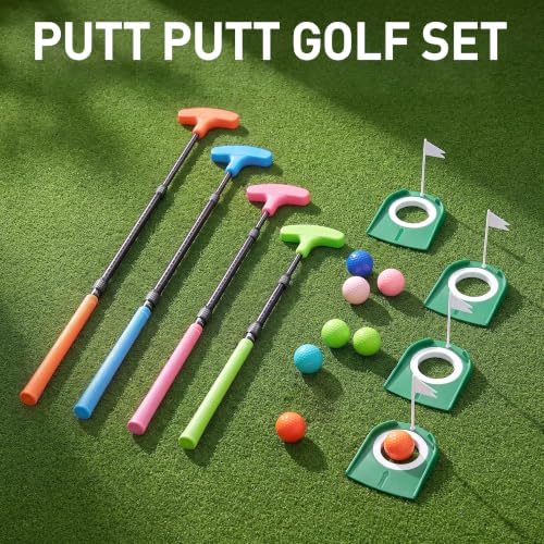 Mini Golf Set - 4 Adjustable Golf Putters, Putt Putt Golf Set - Kids Clubs - Image 7