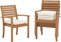 Stackable Patio Dining Chairs Set of 4, Acacia Wood, Stackable Design by OCOrange-Casual
