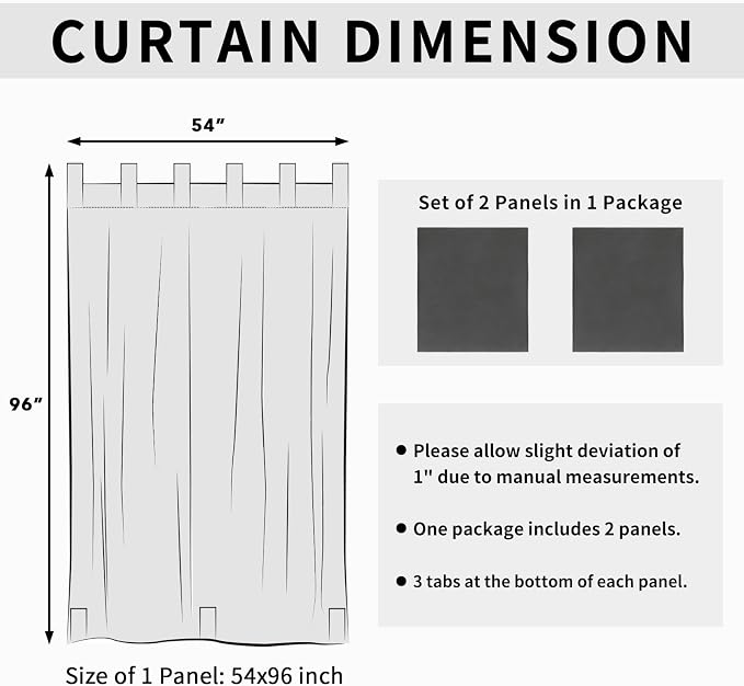 Easy-Going Outdoor Patio Curtains 2 Panels, 54x96 inch, Porch and Pergola - Image 6