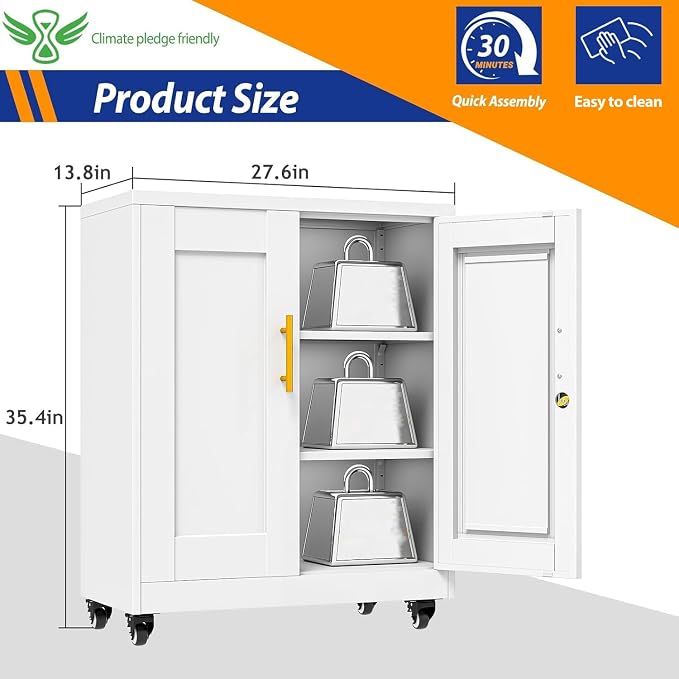 GAIOUS 35'' Tall Metal Storage Cabinet - Image 2