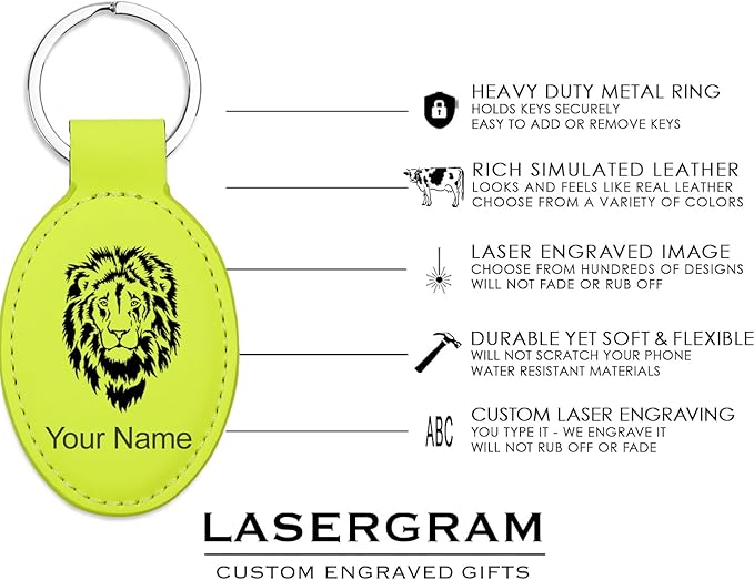 LaserGram Oval Keychain, Disc Golf, Personalized Engraving Included
