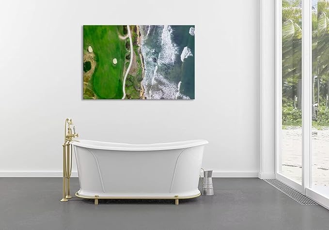 Half Moon Bay Golf Links in San Francisco California Wall Art for Office Living Room Bedroom Bathroom Wall Decor Golf Picture Poster Framed Artwork Canvas Prints Ready to Hang(12''H x 16''W)