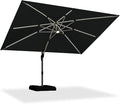 PURPLE LEAF Cantilever Umbrella 9' X 12' Solar LED Light Patio Deck, Support to by PURPLELEAF