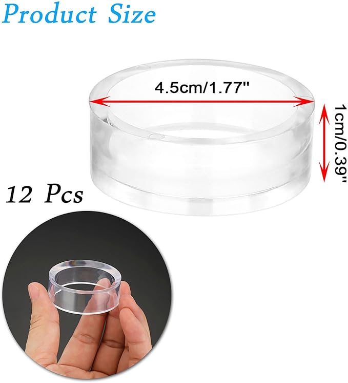 Hipiwe 12Pcs Sphere Hoder Stand Clear Sphere Display Stand Holder Round Display Stand for Crystal Glass Ball Baseball Golf Ball Tennis Softball Eggs Collections(1.77”D,Large)
