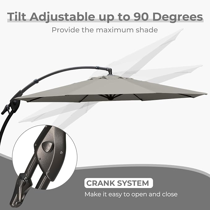 Grand patio 12FT Cantilever Round Umbrella - Image 5