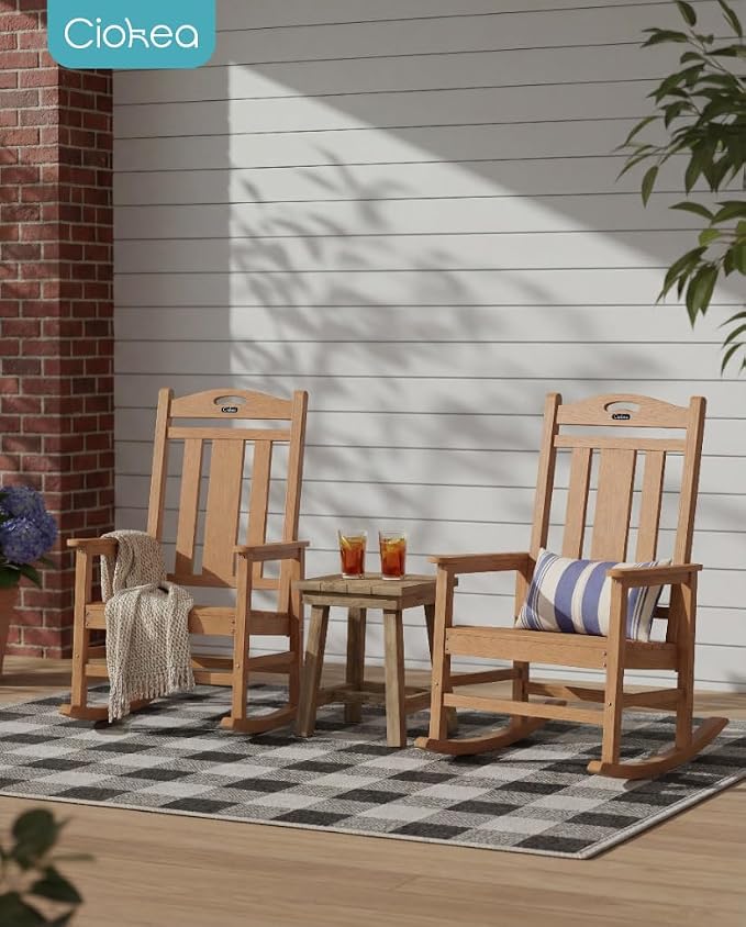Oversized Outdoor Rocking Chairs Set of 6, 380lbs Heavy-Duty Large Patio Rocker - Image 2