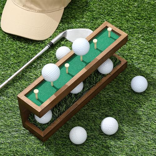 Menkxi Rustic Wood Golf Ball Holder Display Stand - Image 5