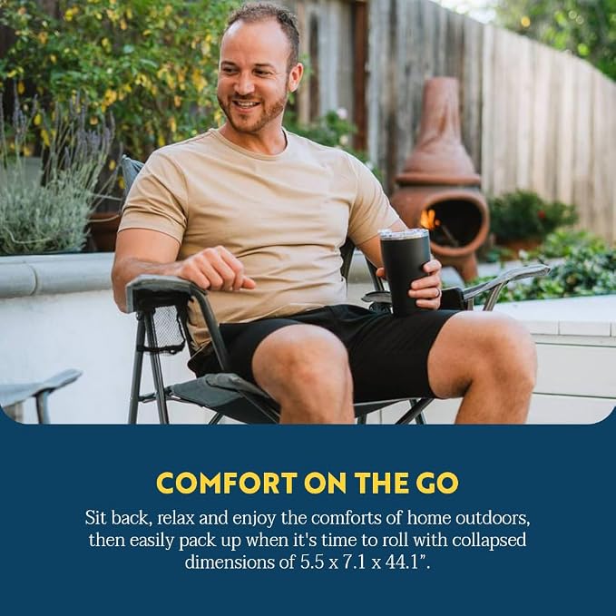 GCI Outdoor Comfort Pro Chair, Heathered Pewter Gray - Image 6