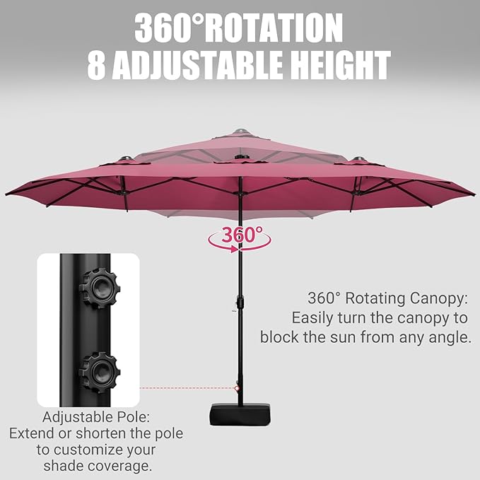 15FT Double-Sided Patio Umbrella - Image 2