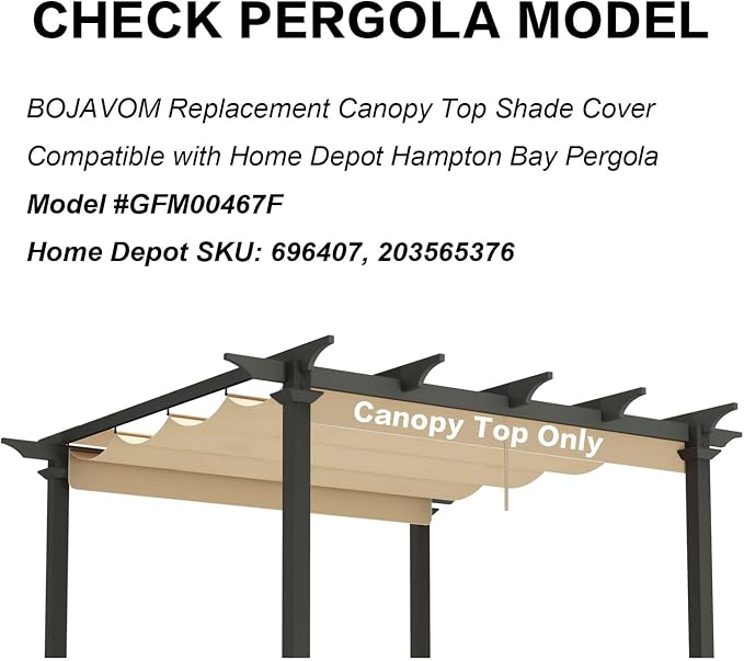 Pergola Shade Cover Replacement Canopy Top Compatible - Image 2