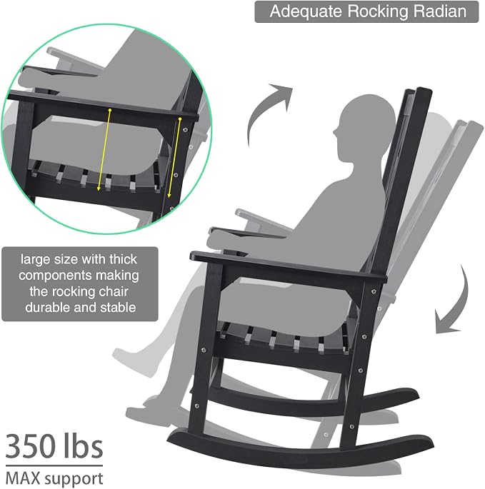 Oversized Outdoor Rocking Chair, Porch Rocker - Image 4