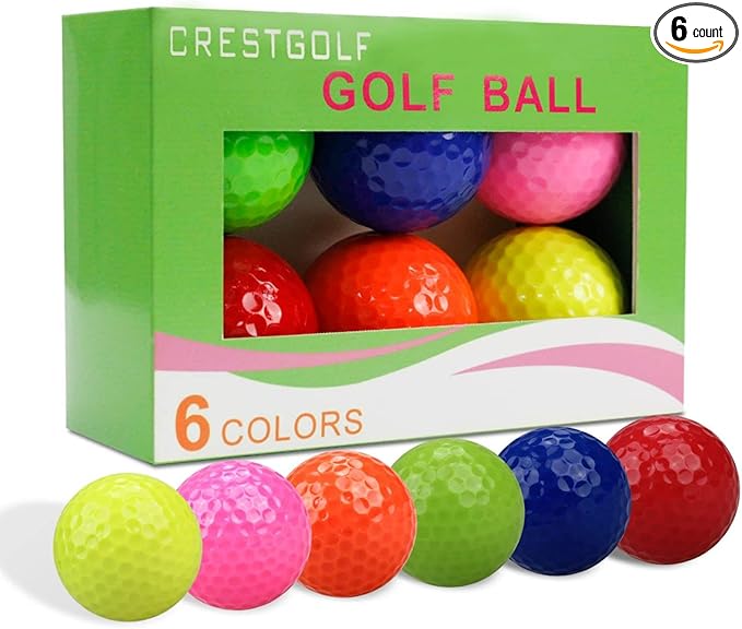 Crestgolf Colored Class Practice Golf Balls Pack of 6