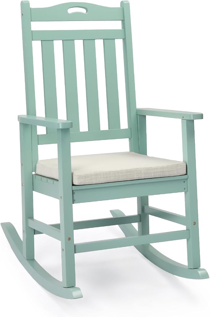 VINGLI Outdoor Rocking Chair, Wooden Rocking Chair by VINGLI