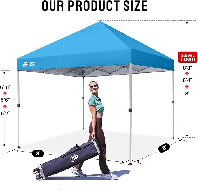 CROWN SHADES 8x8 Pop Up Canopy Tent - Image 5