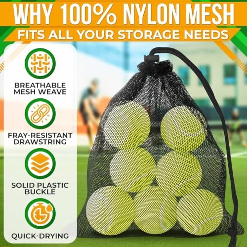 Jambala Mesh Drawstring Bags 5 Pcs, Nylon Net Sacks, 11.8 x 7.48 In - Image 4