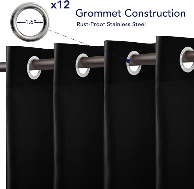 PureFit Outdoor Curtains for Patio Waterproof Weatherproof Outside Curtains | - Image 4