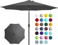 JEAREY 9FT Outdoor Patio Umbrella, Market Umbrella, Dark Gray | Outdoor Table by JEAREYOutdoorsCollection
