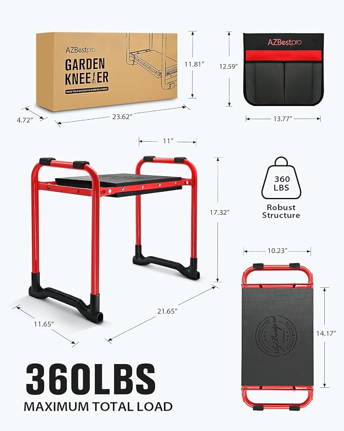 AZBESTPRO Garden Kneeler and Seat Heavy Duty, Upgraded Foldable Gardening Stool - Image 2