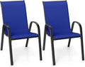 Tangkula Patio Dining Chairs Set of 2, Outdoor Stackable All Weather Heavy Duty by TANGKULA