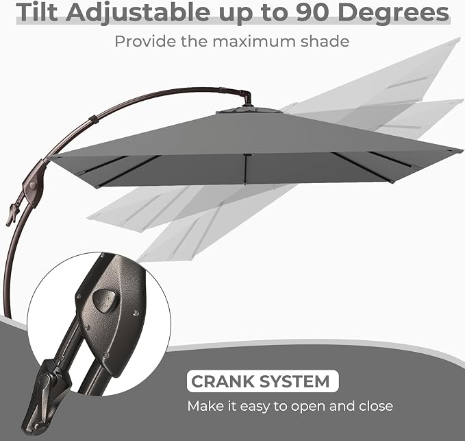 Grand patio 10x10 FT Cantilever Square Umbrella - Image 5