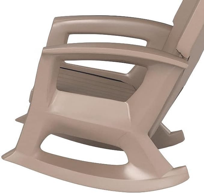 Rockaway Heavy Duty All Weather Patio or Deck Rocking Chair, Taupe | - Image 7
