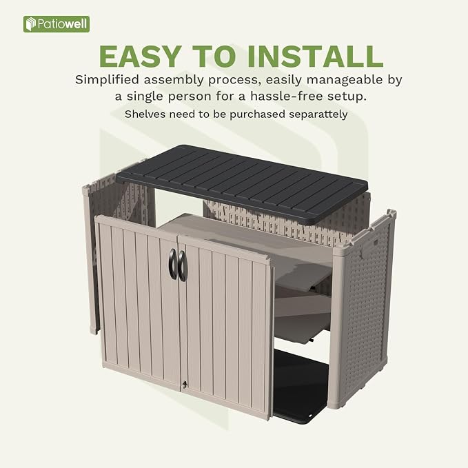 Patiowell 26 cu.ft Resin Outdoor Storage Cabinet, Waterproof, - Image 4