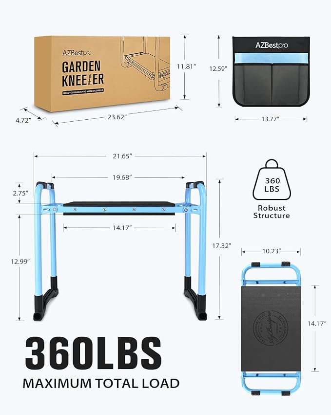 AZBESTPRO Garden Kneeler and Seat, Upgraded Foldable Heavy Duty Gardening Stool - Image 2