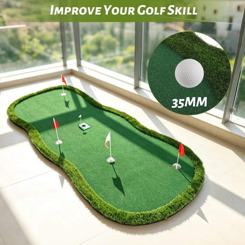 Golf Practice Mat–Indoor/Outdoor Putting Green & Hitting, 5x5/5x10/5x12 ft - Image 5