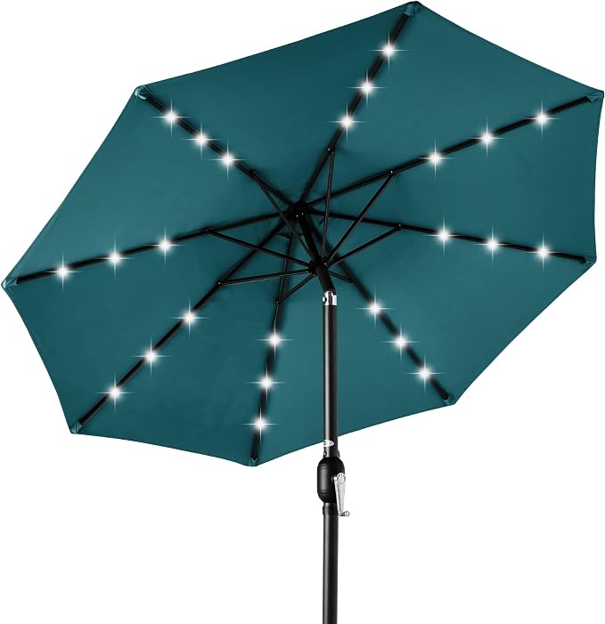 Best Choice Products 10ft Solar Polyester LED Lighted Patio Umbrella w/Tilt by Unknown
