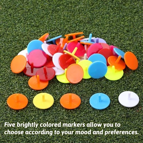 Styquenzer Golf Ball Marker, Bulk 50 Pcs Multicolor Plastic Round Golf Ball - Image 3