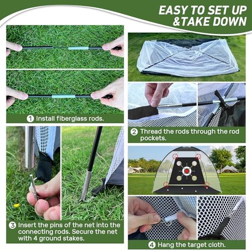Golf Net with Practice Mat, Golf Hitting Aid Nets 10x7FT - Image 3