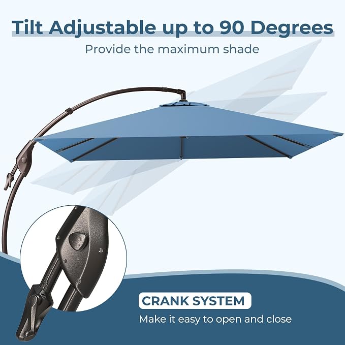 Grand patio 10x10 FT Sunbrella Square Umbrella - Image 5