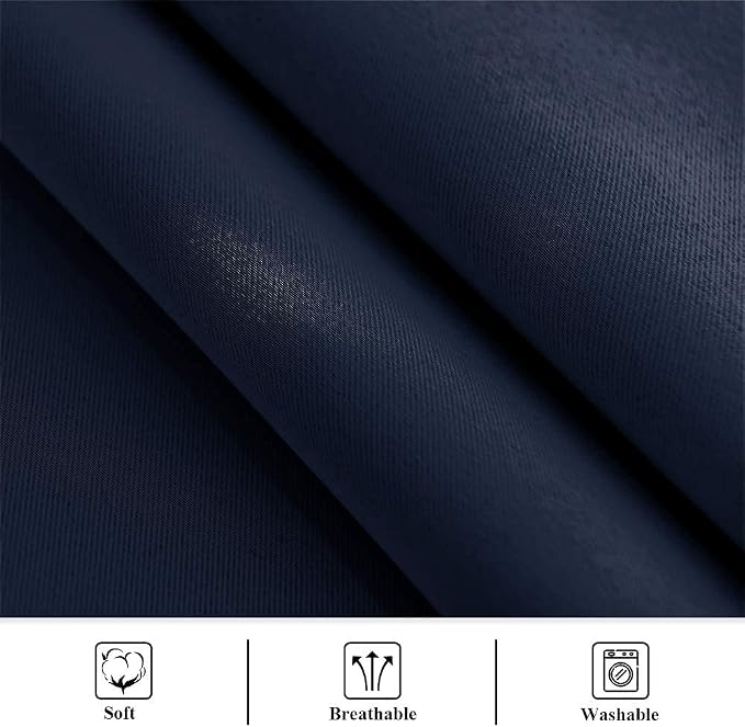 Outdoor Curtains for Patio W70 x L95 Inch Navy Blue, 1 Panel | Outdoor - Image 6