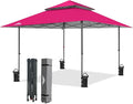 EAGLE PEAK 13x13 Pop Up Canopy Tent, Auto Extended Eaves, Deep Pink | Easy Setup by EAGLEPEAK