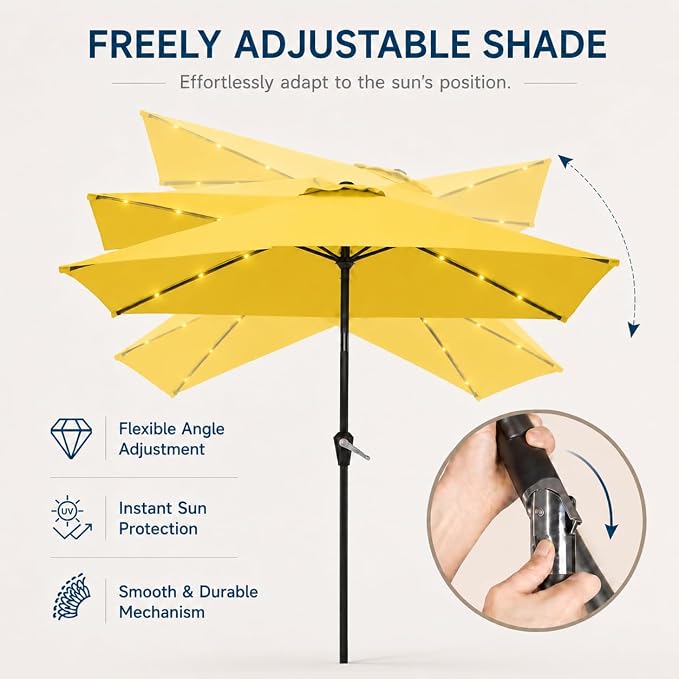 6.5 x 10ft Rectangular Patio Umbrella - Image 5
