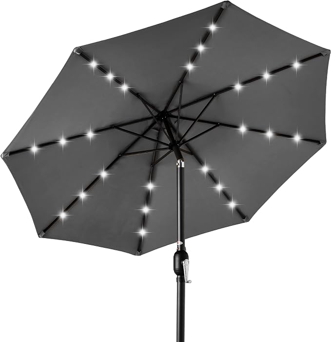 Best Choice Products 10ft Solar Polyester LED Lighted Patio Umbrella w/Tilt by Unknown