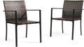 VINGLI Stackable Wicker Chairs Outdoor Dining Chairs Set of 2, All-Weather by VINGLI