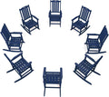THOEOE Outdoor Rocking Chairs Set of 8, Oversized Patio Rocking Chair | HDPE by THOEOE