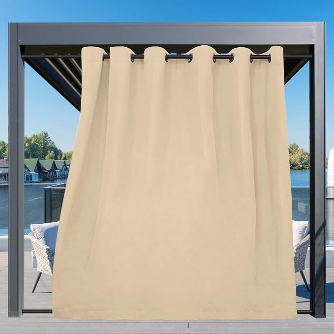 Easy-Going Outdoor Curtains for Patio 1 Panel, 110x96 inch, Weatherproof - Image 3