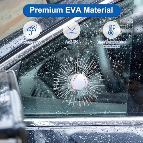 Broken Glass 3D Sticker Car Window Ball Hits Self Adhesive Funny Car Stickers - Image 5