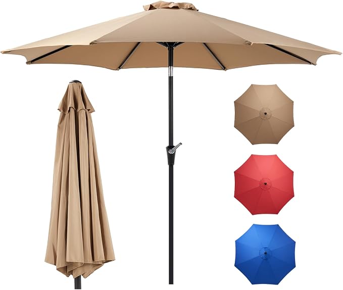 OLIXIS 9ft Patio Table Umbrella, Outdoor Patio Umbrella by OLIXIS