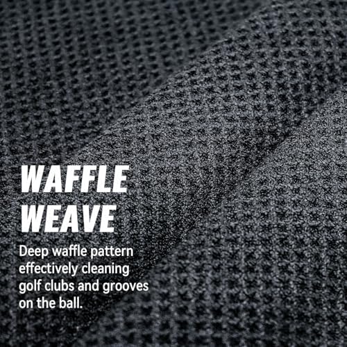 Magnetic Golf Towel 3PACKS, Waffle Weave Design, Detachable Clip - Image 2