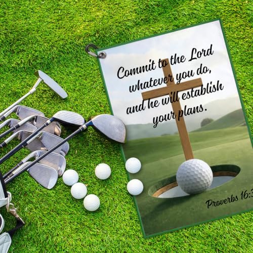 Proverbs 16:3 Commit to The Lord Whatever You Do Printed Golf Towel - Image 4